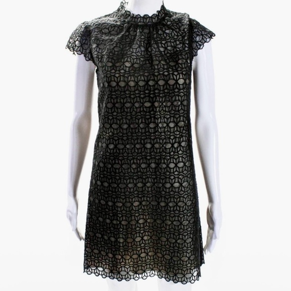 Milly of New York Dresses & Skirts - Milly of NY Vintage Silk Lace Mini Shift Dress in Black Size 2